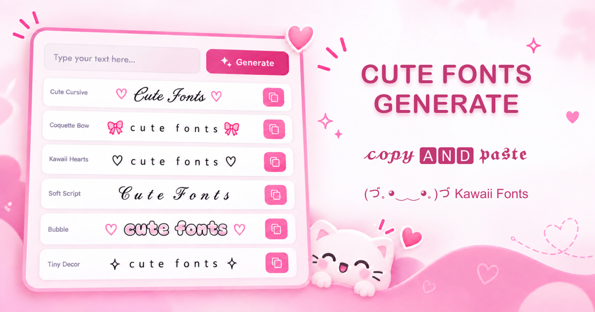 Cute Fonts Generator visual